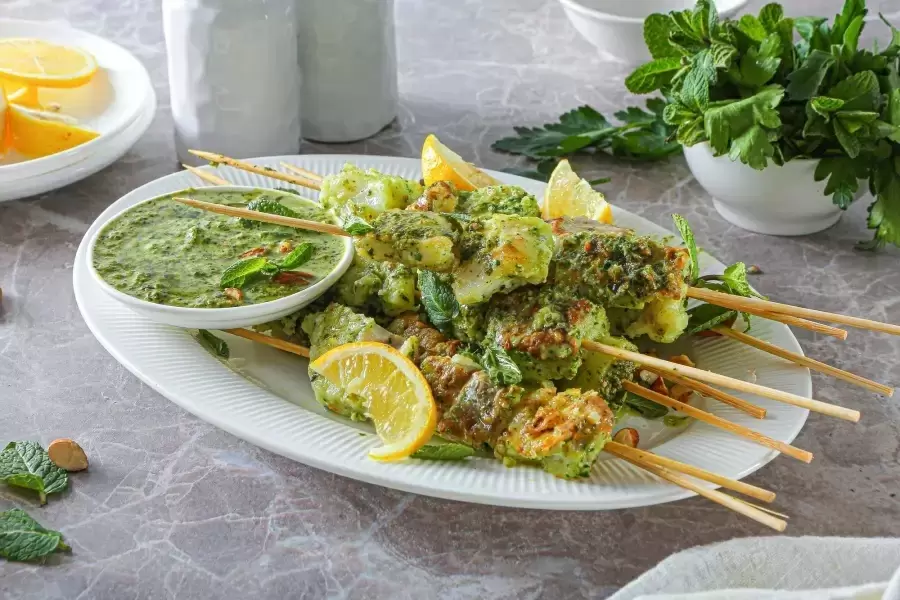 Шашлык из рыбы с домашним песто: изысканное блюдо для вашего стола