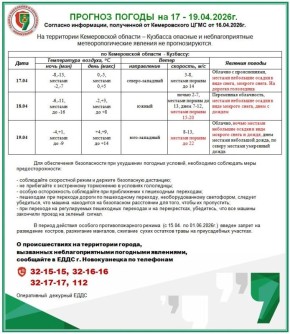 ������� ��������� ���������� �� 17 - 19.04.2026