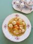 Суп с куриными фрикадельками и картофельными клёцками