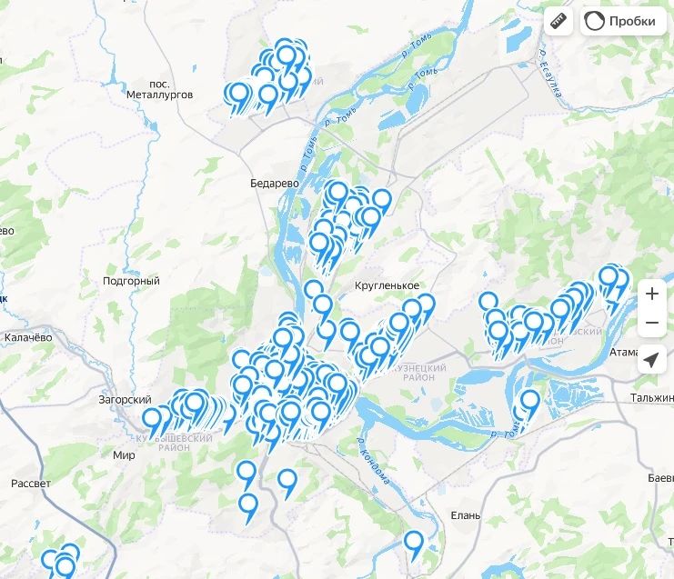 Интерактивная карта укрытий для населения в Новокузнецке по ссылке:
