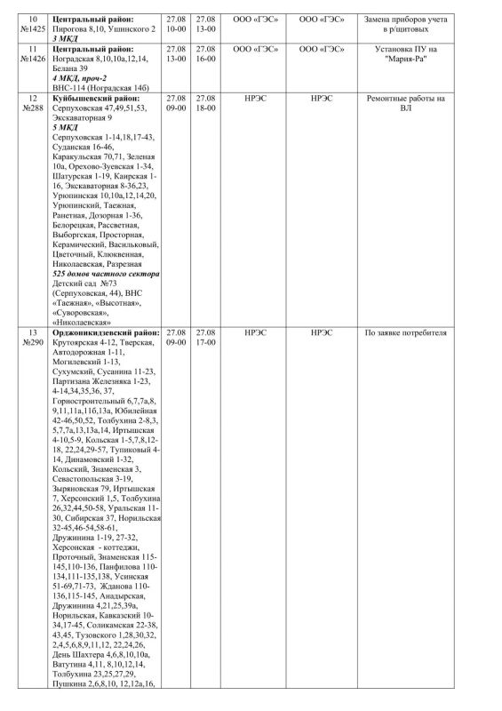 Плановые работы на сетях ЖКХ 27.08.2026г Плановые работы на сетях ЖКХ 27.08.2026г
